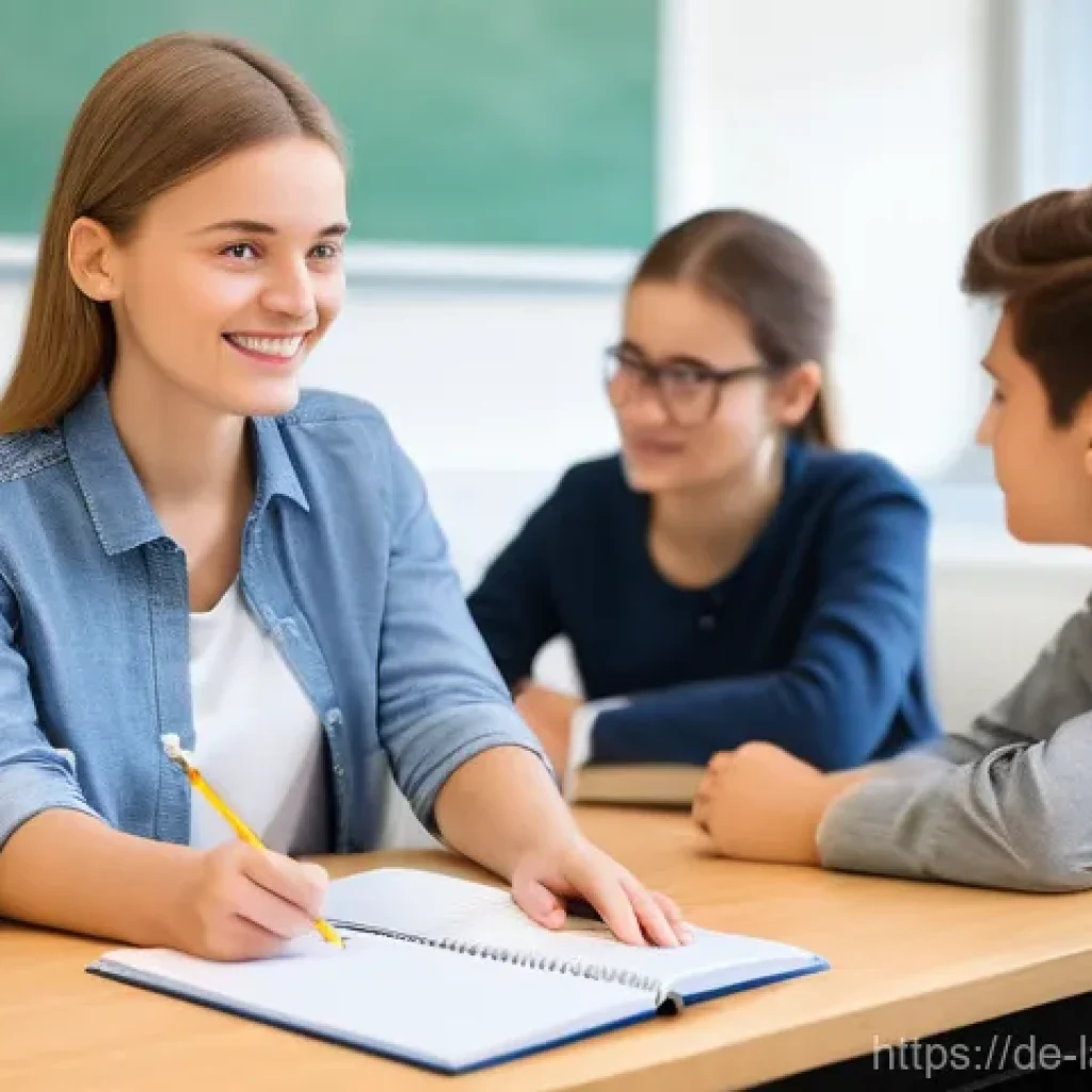 언어 교육에서의 형성 평가 - **Prompt 1: Teacher as Coach – Empowering Feedback in a Modern German Classroom**
"A vibrant, br...